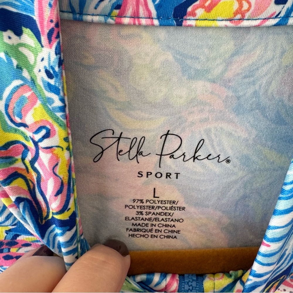 Stella Parker Sport Sleeveless Pasley Sheath Dress - Large - Blue Pink Green - Picture 2 of 7
